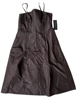 Ann Taylor Removable Strap Brown Satin Dress NWT Cocktail Party Dress Size 6